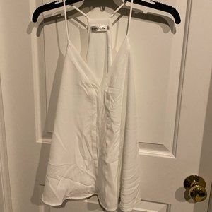 NEW Forolav Women's V Neck Tank Top Chiffon Cami with Adjustable Spaghetti Strap